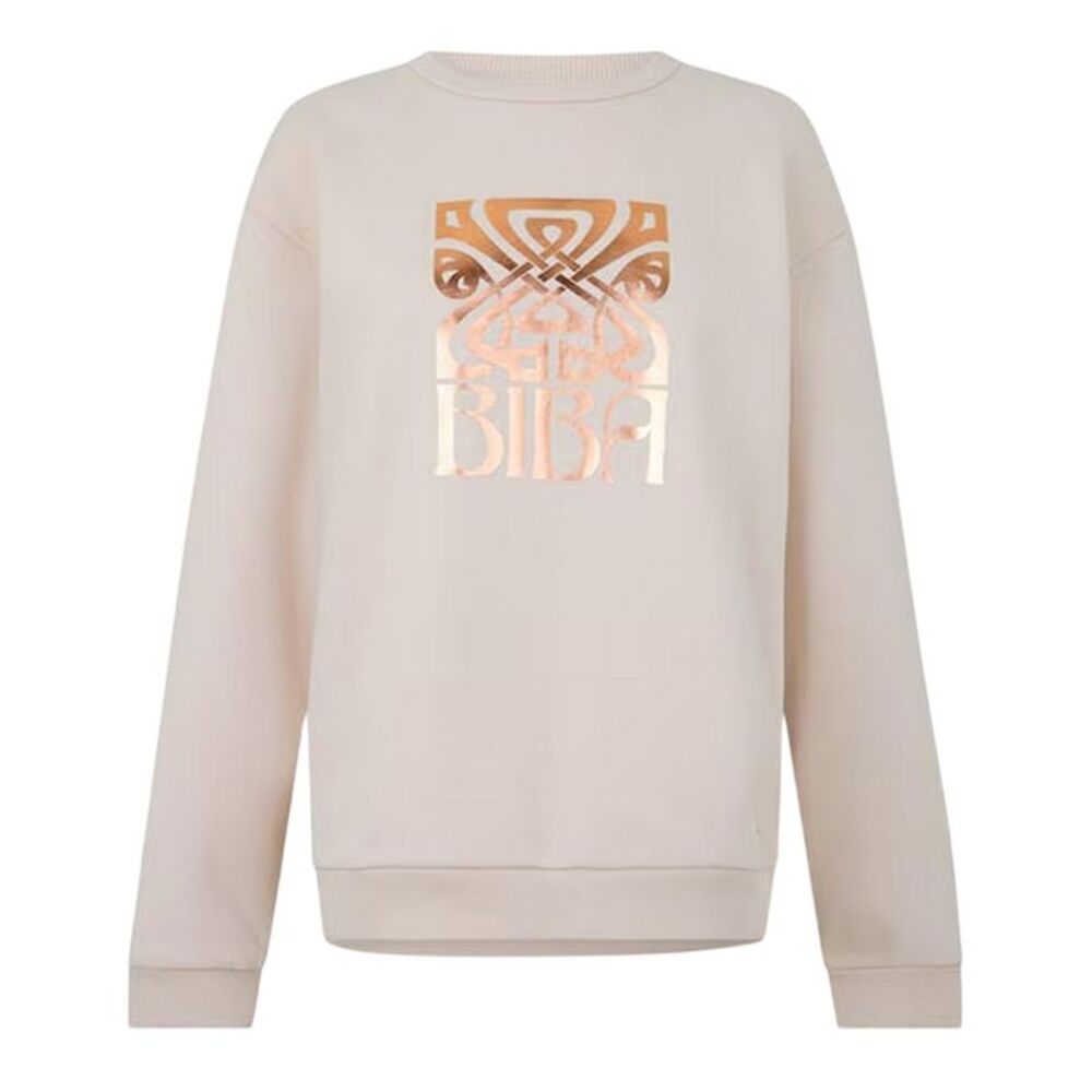 Biba Womens/Ladies Graphic Print Relaxed Fit Sweatshirt / Cream